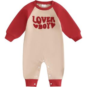 عيد الحب طفل رضيع ملابس Nebworn Love Heart Romper Belesuits