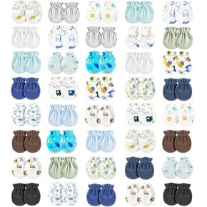 Geyoga Newborn Baby Mittens No Scratch Mittens Soft Elastic Infant Baby Gloves Mittens for 0-6 Months Baby(Fresh Style, 40 Pairs)