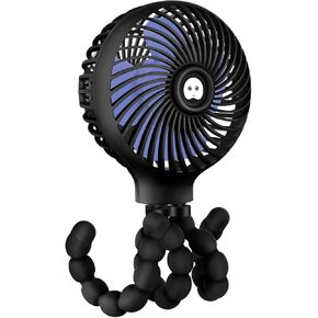 TRELC Mini Handheld Stroller Fan, Personal Portable Baby Rechargeable Fan with Flexible Tripod, Upgraded Version, Gift for Children, for Office Room Car Traveling BBQ Gym (Pink)