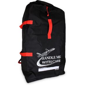 Large Stroller Travel Bag for Airplane, for Single Standard & Double Strollers, Water-Resistant Padded Stroller Cover Stroller Check Bag for Air Travel, Black