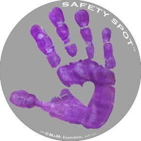 Magnet - Kids Handprint for Car Parking Lot Safety - Gray Background (Purple)