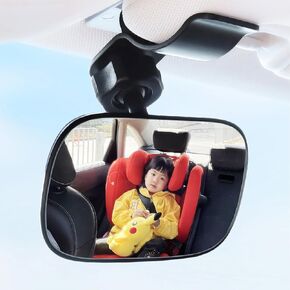 Mini Forward-Facing Baby Car Mirror - Small Rearview Mirror for Kids, Clip-on Backseat Mirror, Car Seat Mirror, Bankcard Size, 360-Degree Adjustable, 2 Pack