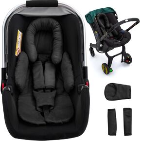 Infant Car Seat Insert with Extra 3 Strap Covers, Thickened Carseat Head and Body Support for Infant, Reversible Baby Car Seat Cushion for Boys Girls, Soft Mink Dot Newborn Insert for Preemie