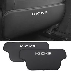XITER 2Pcs Leather Car Seat Back Protectors Kids Kick Mats Waterproof Backseat Covers for Nissan Kicks 2018-2025 Interior Accessories (Black)