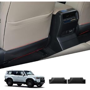 SMABEE 2PCS Back Seat Anti-Kick Mats for 2024 2025 Toyota Land Cruiser Prado 250 LC250 J250 Accessories TPE 1Row Backrest Dirt Protector Cover Pad Paste Installation Interior Black