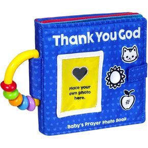 Baby Photo Book, My First Photo Album for Baby, Baby Picture Book, Toddler Photo Album Holds 4x6in Photos, with Grasp Curved Rattle Ring, First Soft Cloth Photo Album Suitable as a Gift for Baby