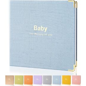 Baby book Baby Memory Book for baby boys and girls First 5 years baby book keepsake baby books (Icing blue)