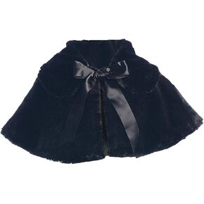 Girl's Soft Faux Fur Cape in Black, White or Ivory (Infant 6-24 Month)(Girls 2-12)
