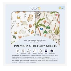 TotAha Premium Stretchy Changing Pad Covers (2-Pack) Hypoallergenic, Silky Comfort, Buttery Soft, Calming Effect, All-Season Jersey-Knit 5'' Deep Pocket(Meredith Allover Floral & Pale Pink Flowers)
