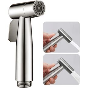 Chrome Handheld Bidet Sprayer for Toilet, Dual Mode Spout (Jet/Soft) Baby Cloth Diaper Sprayer Bidet for Toilet, Stainless Steel Bathroom Hand Held Muslim Shattaf (Handheld Sprayers Only)