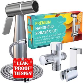 Handheld Bidet Sprayer for Toilet - Triple Mode Spray: Cloth Diaper Washer, Jet Spray & Gentle Stream | Premium Adjustable Hose Sprayer Attachment for Muslim Shower Shattaf | Portable Bidet Included