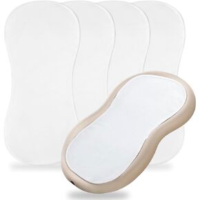 Thicker Changing Pad Liner 4Pack - Waterproof,Compatible with Peanut Shaped Changing Pad Liners are Warm for a Baby's Two-Sided Design,Reusable Pads,Machine Washable-4 Pack