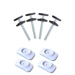 4 Pack Baby Gate Replacement Parts Threaded Spindle Rod 8MM(M8) with 4 Pack Wall Protectors for Baby&Pet Pressure Mounted Safety Door & Stair Gates (a Black, Long 9CM (8 Pack))