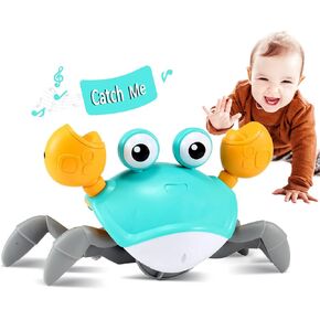 control future Crawling Crab Baby Toy - Infant Tummy Time Toys 3 4 5 6 7 8 9 10 11 12 Babies Boy 3-6 6-12 Learning Crawl 9-12 12-18 Walking Toddler 36 Months Old Music Development 1st Birthday Gifts