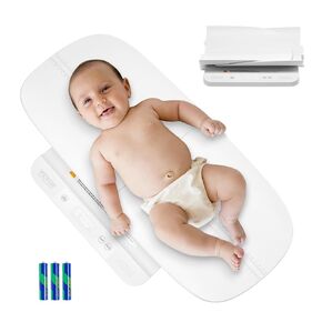 VEVOR Baby Scale, Smart Bluetooth Infant Weight Scale, 2-in-1 Digital Baby Scale for Weighing with Detachable Tray, Hold & Tare Function, 5 Units for Toddler, Pet, 66LBS Capacity (3 x Battery Include)