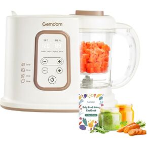 Large 4.5 Cup Baby Food Maker, 4-1 Steamer and Blender Food Processor for Homemade Organic Puree Smoothie Mash, Sterilize and Warm Function, 6 Pack Reusable Food Pouches, Baby Essentials