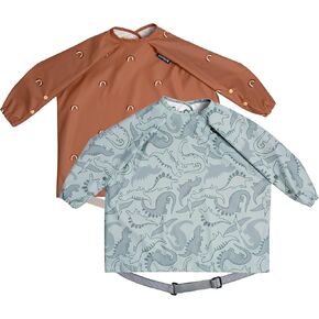 Bibado - Bibs Baby Long Sleeve - الأطفال والأطفال الصغار 6-36 أشهر - Coverall Baby LED الفطام المريلة - مسح سهل ، ناعم ومقاوم للماء