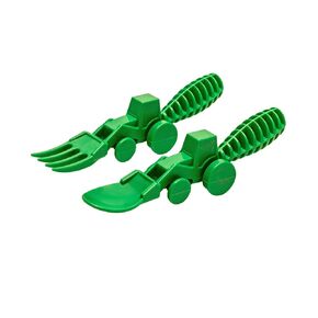 Constructive Eating - Toddler Utensils Made in USA, Dishwasher Safe, BPA Free, Easy Grip Handle, Silverware for Toddlers, Utensils for Kids, Toddler Fork and Spoon