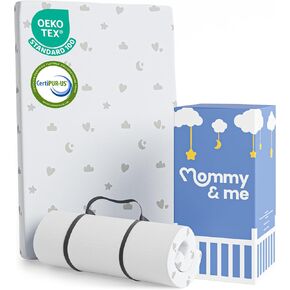 Mommy&Me Mattress Pack and Play Mattress (38"x26") with Soft Washable Breathable Cover, Waterproof, Dual Sided Pack&Play Mattress - Portable Foam Mini Crib Mattress for Baby Toddler