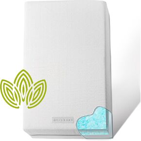 Organic Cotton Dual-Sided Crib Mattress | 2-Stage Premium Memory Foam CertiPUR-US Hypoallergenic Baby Mattress, Firm Support for Infant, Cooling Gel for Toddler, Waterproof & Washable Cover, 52x27x5.5