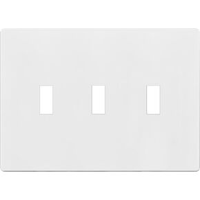 ENERLITES Screwless Triple Toggle Switch Wall Plate, Child Safe Light Switch Cover, Standard Size 3-Gang 4.68" x 6.53", Unbreakable Polycarbonate Thermoplastic, UL Listed, SI8813-W, Glossy, White