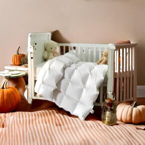 Continental Bedding Toddler Comforter, Microfiber Duvet Insert, Sleep Blanket with Cotton Shell, Fits Standard Crib, Toddler Bed, 39x47 Inches, White