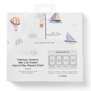 TotAha Premium Stretchy Crib Sheets (2-Pack)-Hypoallergenic, Silky Comfort, Buttery Soft, Calming Effect, All-Season Jersey-Knit Sheets, 9'' Extra Deep Pocket(Meredith Allover Floral & Pale Pink)
