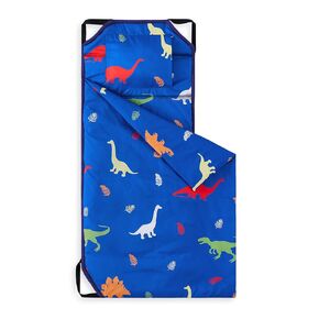 Wake In Cloud - Cot Nap Mat with Pillow and Blanket, for Toddler Kids Boys Girls in Daycare Kindergarten Preschool Pre K with Elastic Corner Straps, Dinosaur Dinos, Grey