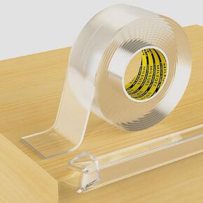 2Pack Clear Edge Protector Strip,1.57in x 16.4FT(32.8FT Total),Sharp Edge Wrap Cover Tape,Self Adhesive Protective Bumper Guards for Cabinet Door Desk Table Furniture,Kitchen Countertop,Waterproof