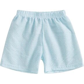Karuedoo Toddler Baby Boy Girl Shorts Gingham Plaid/Seersucker Shorts Summer Casual Elastic Waist Shorts Pants Bottoms