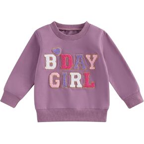 FIOMVA Birthday Day Girl Shirt Outfits Toddler Baby Girl One/Two/Three/Four Embroidery Sweatshirt Shirts Birthday Gift in Kuwait