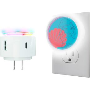 iJoy Disney Princesses Ariel Touch LED Night Light with USB Charging Station- The Little Mermaid Nightlight with 6 Light Settings, USB/USB Type C Ports