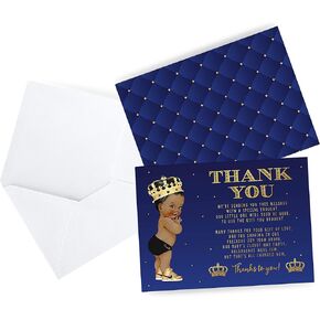 Prince Baby Shower Thank You Cards 20 Count in Kuwait