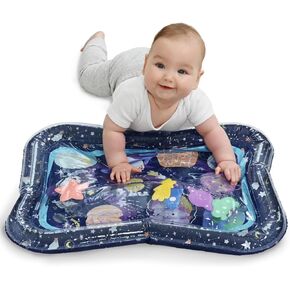 The Peanutshell Tummy Time Water Play Mat Girls or Boys - High Contrast Sensory Developmental Toy, Newborn & Infant Baby Toys 0-6 Months, Unisex New Born Baby Essentials Must Haves - Space