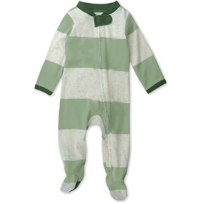 HonestBaby Baby Boys' Sleep and Play Footed Pajamas One-Piece Sleeper Jumpsuit Zip-front Pjs Organic Cotton