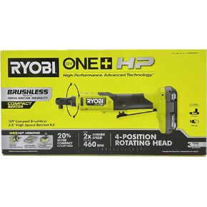 Ryobi - ONE+ 18V HP Brushless Cordless 3/8 in. High Speed Ratchet Kit with 2.0 Ah Battery and Charger - PSBRC26K1