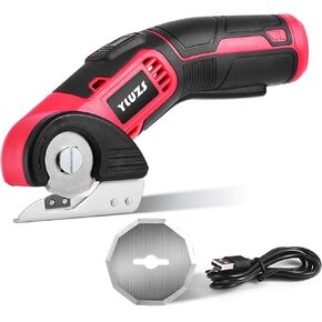 Cardboard Cutter, 4V Rechargeable Electric Rotary Scissors For Cardboard Cutter, Carpet Cutter, Fabric Cutter, Leather Cutter, With Two Blades YLUZS