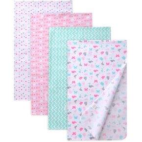 Gina Era Cotton Flannel Receiving Blankets Baby 4 Pcs, Baby Swaddle Blankets, Baby Flannel Blanket 30 X 40 Inch for Boy Girl (STYLE-18)
