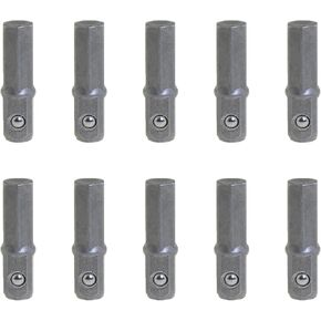 Heyous 10PCS Power Tool Replacement Part Impact Sleeve Adapter Converter Replacement Part 1/4 Inch Hexagonal Shank to Square Head Joint Bar Suitable for Drills Socket Screwdrivers Electric Drill