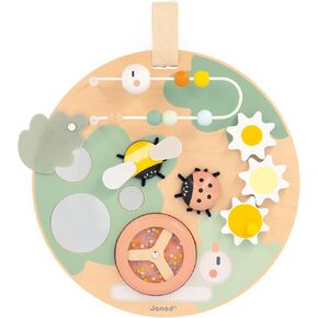Janod Sweet Cocoon Wooden Multi-Activity Hanging Busy Board - Ages 12 Months - 3 Years - J04057