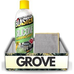 Blaster Silicone Lubricant Spray 11 oz Bundle with Microfiber Cloth - Long-Lasting Silicone Spray Lubricant for Metal Parts, Cables, Chains, Window Tracks, and Rubber Seals - (2 Items)