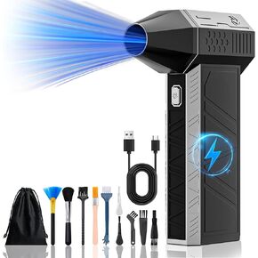 Compressed Air Duster - 130000RPM Electric Air Duster for Cleaning Keyboard&PC 3 Gears Adjustable Rechargeable Cordless Jet Dry Blower Air Blower for Car and Home