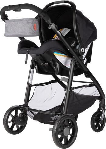نظام السفر DIONO QUATION 4-in-1 مع Liteclik 30 R Safeplus اطفان مقعد وقاعدة ، يواجه خلفيًا للرضع من 4 إلى 30 رطلاً ، ويشمل عربة طي مقعد السيارة الرضع ومقعد طفل صغير (طائرة سوداء) in Kuwait