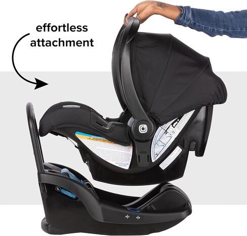 نظام السفر DIONO QUATION 4-in-1 مع Liteclik 30 R Safeplus اطفان مقعد وقاعدة ، يواجه خلفيًا للرضع من 4 إلى 30 رطلاً ، ويشمل عربة طي مقعد السيارة الرضع ومقعد طفل صغير (طائرة سوداء) in Kuwait