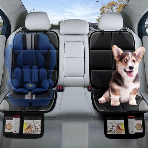 واقي مقعد السيارة MHO+All 2 Pack Auto لمقاعد الأطفال للأطفال - Carseat Sit Sit Savers Mat مع نسيج 600D مقاوم للماء وجيوب تخزين 2 ، اختبار التصادم المعتمد in Saudi Arabia
