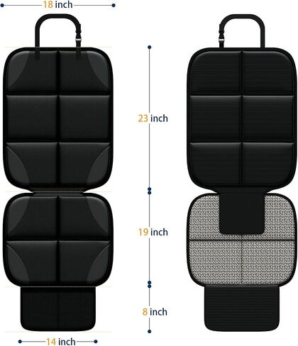 واقي مقعد السيارة MHO+All 2 Pack Auto لمقاعد الأطفال للأطفال - Carseat Sit Sit Savers Mat مع نسيج 600D مقاوم للماء وجيوب تخزين 2 ، اختبار التصادم المعتمد in Saudi Arabia