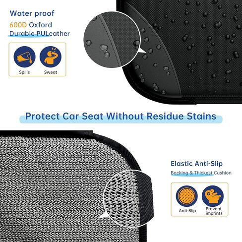 واقي مقعد السيارة MHO+All 2 Pack Auto لمقاعد الأطفال للأطفال - Carseat Sit Sit Savers Mat مع نسيج 600D مقاوم للماء وجيوب تخزين 2 ، اختبار التصادم المعتمد in Saudi Arabia