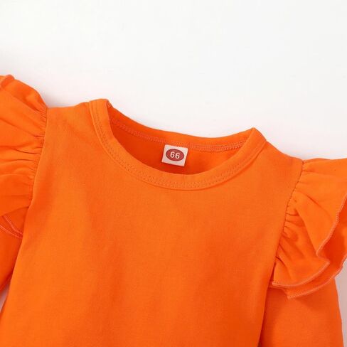Baby Girls Ruffle Long Sleeve Bodysuit Infant Girl One Piece Romper Toddler Girl Solid Color Jumpsuit in Saudi Arabia