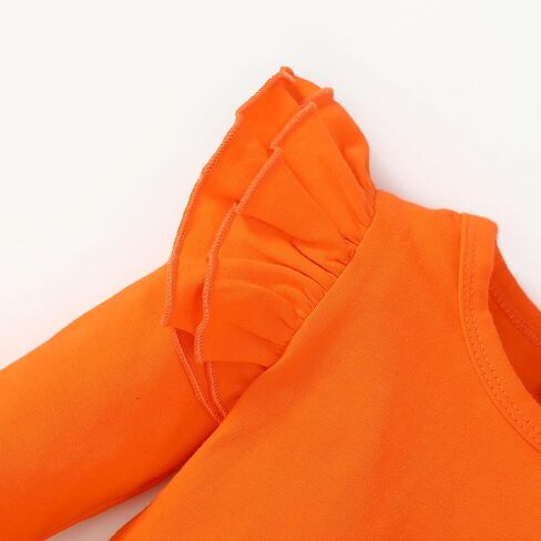 Baby Girls Ruffle Long Sleeve Bodysuit Infant Girl One Piece Romper Toddler Girl Solid Color Jumpsuit in Saudi Arabia