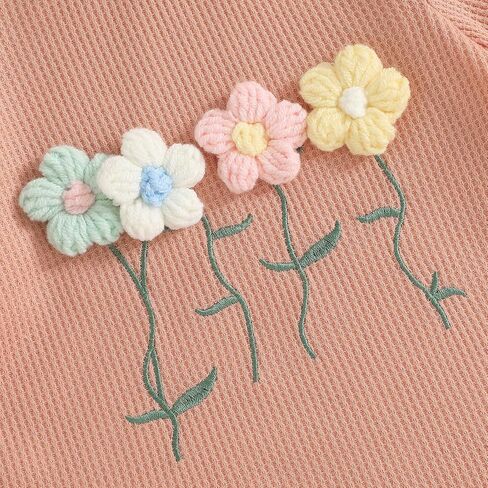 Toddler Baby Girl Outfits Floral Summer Clothes Infant Spring Waffle Short Sleeve Shirt Tops Cute Shorts Set in Saudi Arabia